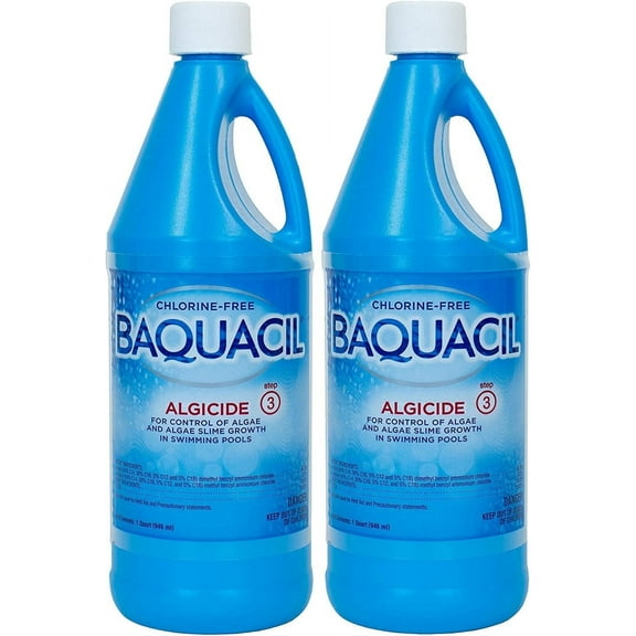 Baquacil Algicide Pool Algae Chemical Controllers, 2 Quart, (2 Pack)