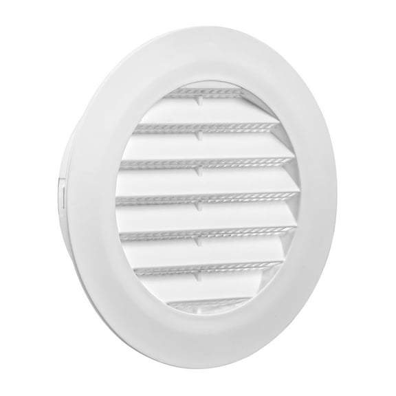 Lambro Plastic Flush-Mount Round Vent with Friction-Fit Collar, White (4 In.), 174W