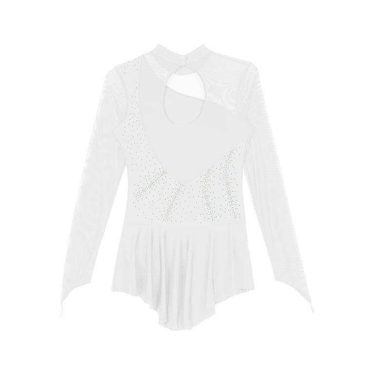 knee length dresses for ladies Beulah Styles Long Sleeve Diamond Cut Rhinestone Cocktail Dress - Ivory main image 0