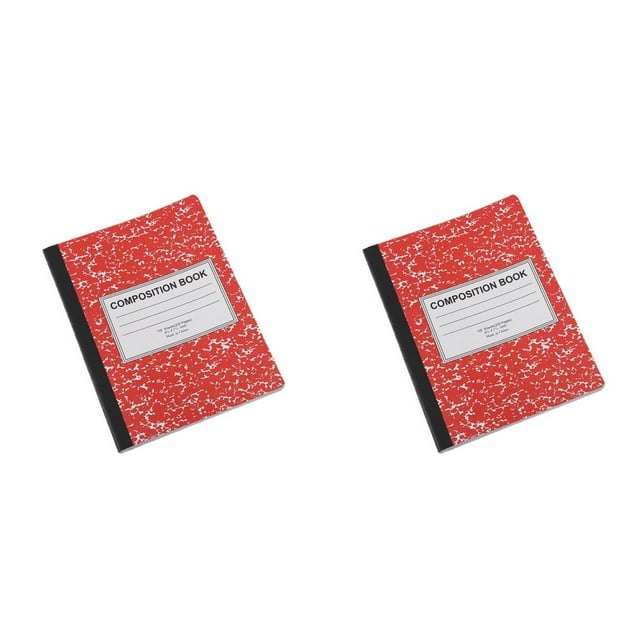 HLONK Carnets de Composition 9.44*7.87 Po Carnet Ligné Grand Carnets de Composition 100 Feuilles par Comp Livre Carnet Grand Papiers Reliure Couvée Couverture Marbre Rouge
