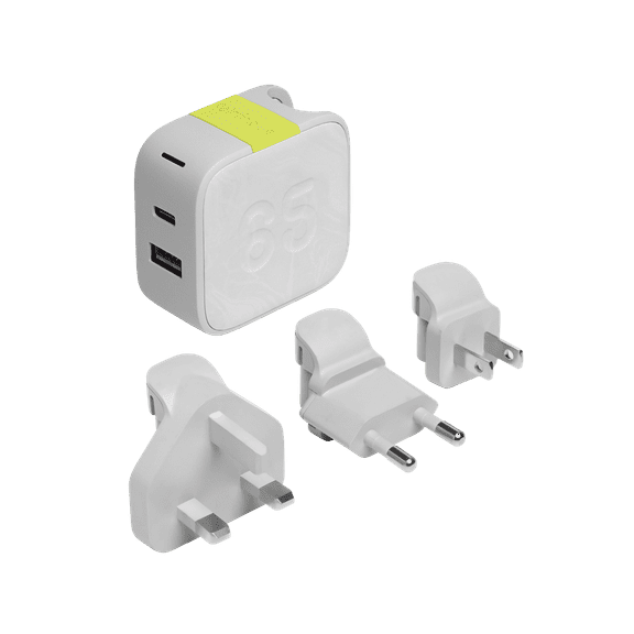 Infinity Lab InstantCharger 65W 2 USB Powerful USB-C and USB-A GaN PD charger (White)