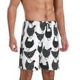 thumbnail image 2 of Wukai Retro Rooster Men’s Short Pajama Pants With Pockets Soft Sleep Pj Shorts for Men-, 2 of 6