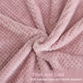 thumbnail image 4 of PiccoCasa Flannel Fleece Throw Blanket Waffle Microfiber Fuzzy Blanket Bed, Pink 70"x78", 4 of 6