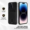 thumbnail image 2 of GULAIKE Silicone Phone Case for iPhone 14 Pro Max Wallet Case with Card Holder-Black, 2 of 7