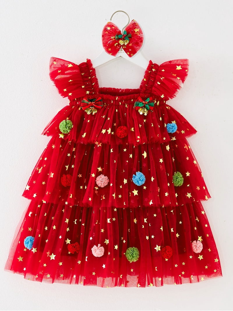 ATAIKU Toddler Girls Christmas Tree Dress Kids Girls Xmas Glitter Star Pompom Embroidery Tulle Tiered Holiday Dresses with Headband - Walmart.com ATAIKU Toddler Girls Christmas Tree Dress Kids Girls Xmas Glitter Star Pompom Embroidery Tulle Tiered Holiday Dresses with Headband - Walmart.com