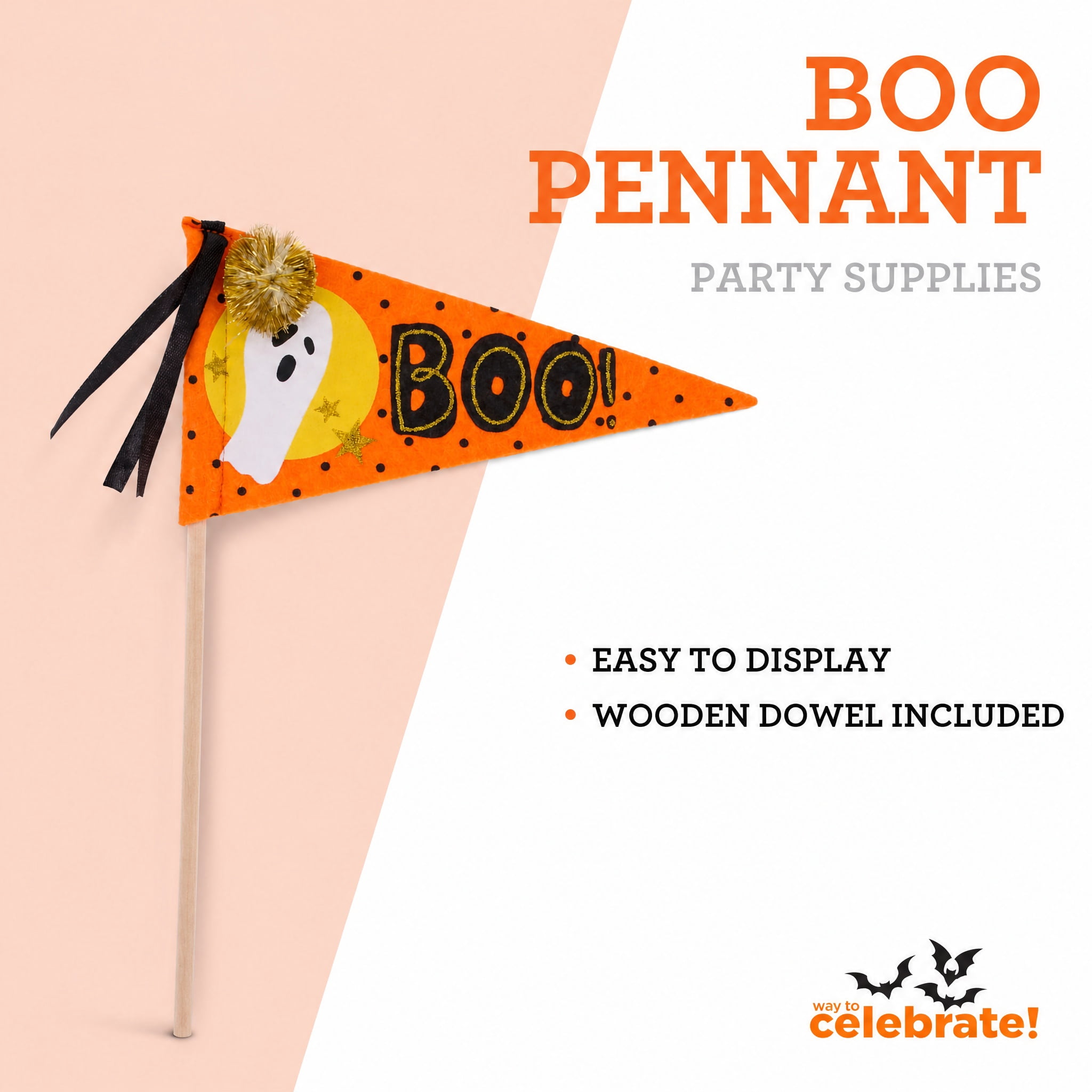 Boo Pennant Decoration, Multicolor, 12.5", Halloween by Way To Celebrate