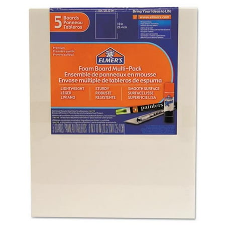 Elmers Products 950020 8 x 10 in. Pre-Cut Foam Board Multi-Packs, White - 5 per
