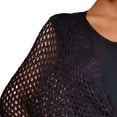 thumbnail image 5 of BLTIBY Womens Hollow Out Cover Up Short Knit Cardigan Shawl Wrap Front Batwing Sleeve Sun Protection Cover ups Black Free Size, 5 of 5