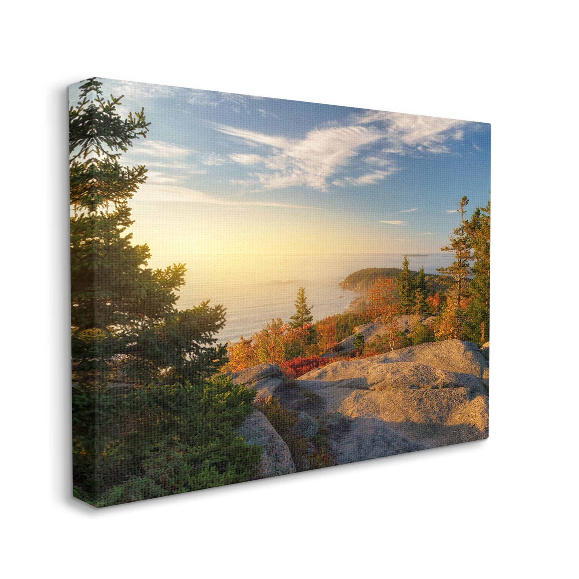 Stupell Coastal Cliffs Rocky Ocean Landscape Photography Gallery Wrapped Canvas Print Wall Art