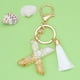 thumbnail image 1 of Llavero X: Letra Tassel Blanca Nueva, Colgante de Cuarzo Gota, Bolso de Moda, 1 of 2