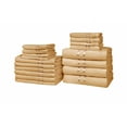 thumbnail image 3 of Dewall Maisons Beige 18-Piece Plush Towel Set, 100% Cotton - Ultra-ComFortable, Quick-Drying - Includes 4 Bath Towels, 6 Hand Towels, 8 Washcloths - Perfect For Luxurious Bathrooms, 3 of 15