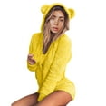 thumbnail image 4 of One Piece Pajamas for Women Printed Leopard Sleeve Ear Nightwear Animal Hooded Long Pyjamas Sleeve Onesie Bodysuits, 4 of 6