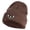 Brown, variant on Death's Head Hawkmoth Embroidered Eco Cotton Ribbed XL Cuff Beanie - Brown XL