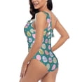 thumbnail image 4 of Rateoe Colorful Easter eggs Pattern Women One Piece Swimsuits Tummy Control One Shoulder Bathing Suits Ruffle Swimwear-X-Large, 4 of 6