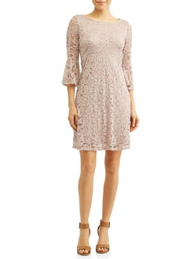 Women's Lace A-Line Empire Dress with Bell Sleeves