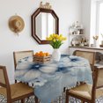 thumbnail image 3 of Blue White Daisy Table Cloth Waterproof Tablecloths, Vintage Elegant Butterfly Flowers Tablecloth Dining Table Cover for Kitchen Party Tabletop Outdoor, Square Tablecloth 54x54 Inch, 3 of 9