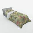 thumbnail image 3 of Floral Duvet Cover Set, Oval Cornered Geometric Squares of Many Sizes Varied Flowery Patterns Lines Swirls, Bedding Set with Shams and Fitted Sheet, 3 Sizes, by Ambesonne, 3 of 3