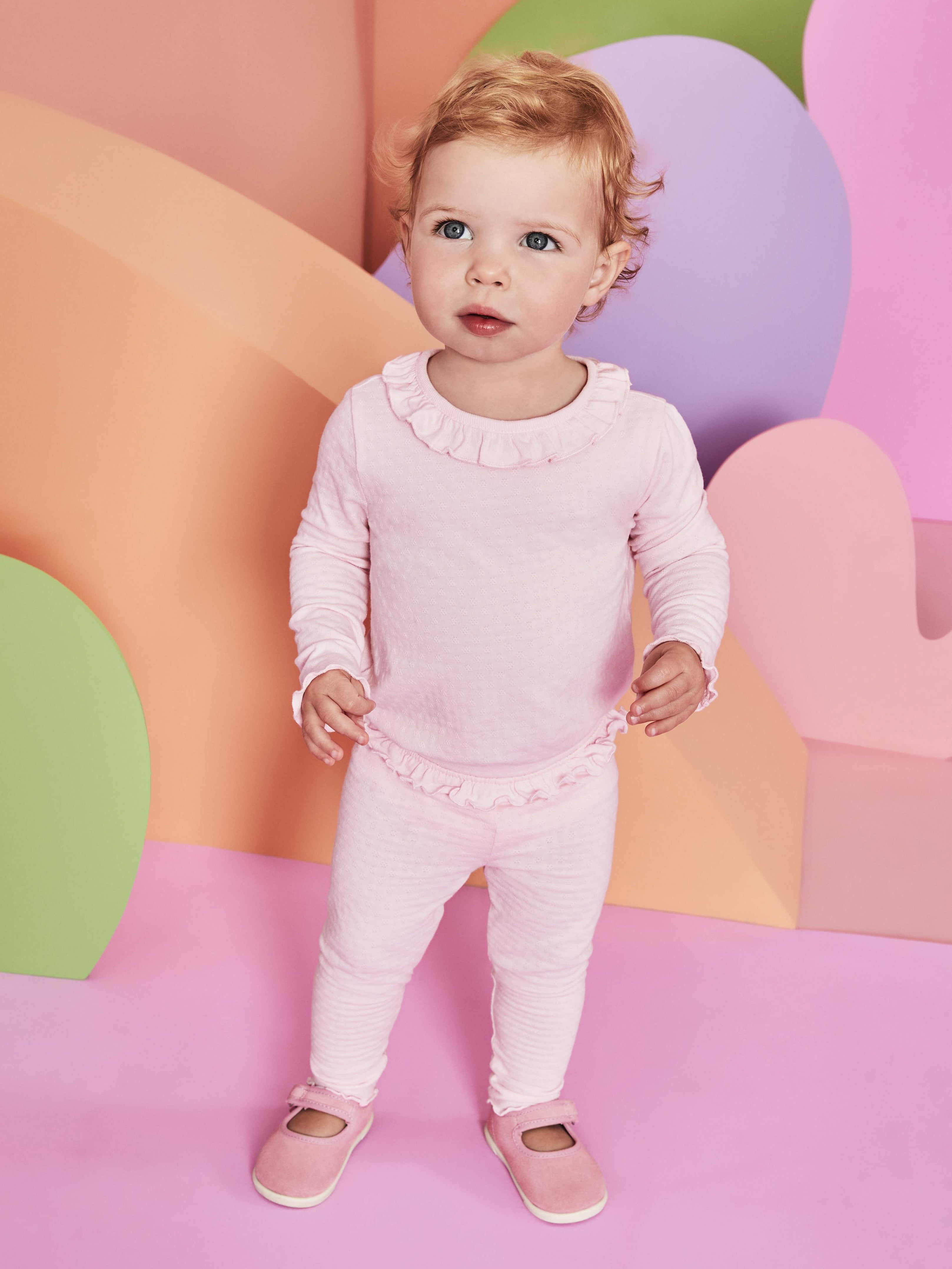 Garanimals Baby Girls Ruffle Trim Pointelle Leggings, Sizes 0M-24M
