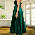 thumbnail image 4 of Stichou Women Fall Winter Strapless Velvet Off Shoulder Dress 2025 Trendy Solid Pleated Spring Flowy Dress Wedding Guest Maxi Dresses Party Club Green M, 4 of 5