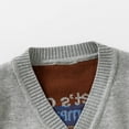 thumbnail image 6 of Odeerbi Kids Boys Cardigan Sweater Cotton Knit Sweater Cardigan Fashion Casual Round Neck Striped Lapel Warm Knit Cardigan Gray, 6 of 9