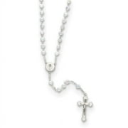16" First Communion White Heart Rosary Necklace