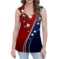thumbnail image 4 of July 4Th Shirts For Women, American Flag Tank Top V Neck Sleeveless Basic Of Casual Crop Tops Red Shirts Women Outfits White And Blue Shirts Tops Royal Womens Shirt Tank (XL, Dark Blue) ZMTing, 4 of 4