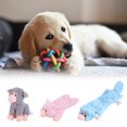 thumbnail image 2 of Shulemin - Juguetes de peluche para mascotas, suaves y resistentes a las mordeduras, con forma de animal, juguete para masticar molares para mascotas, color rosa, 2 of 8