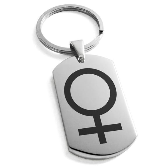 Stainless Steel Solar System Planetary Venus Engraved Dog Tag Keychain Keyring