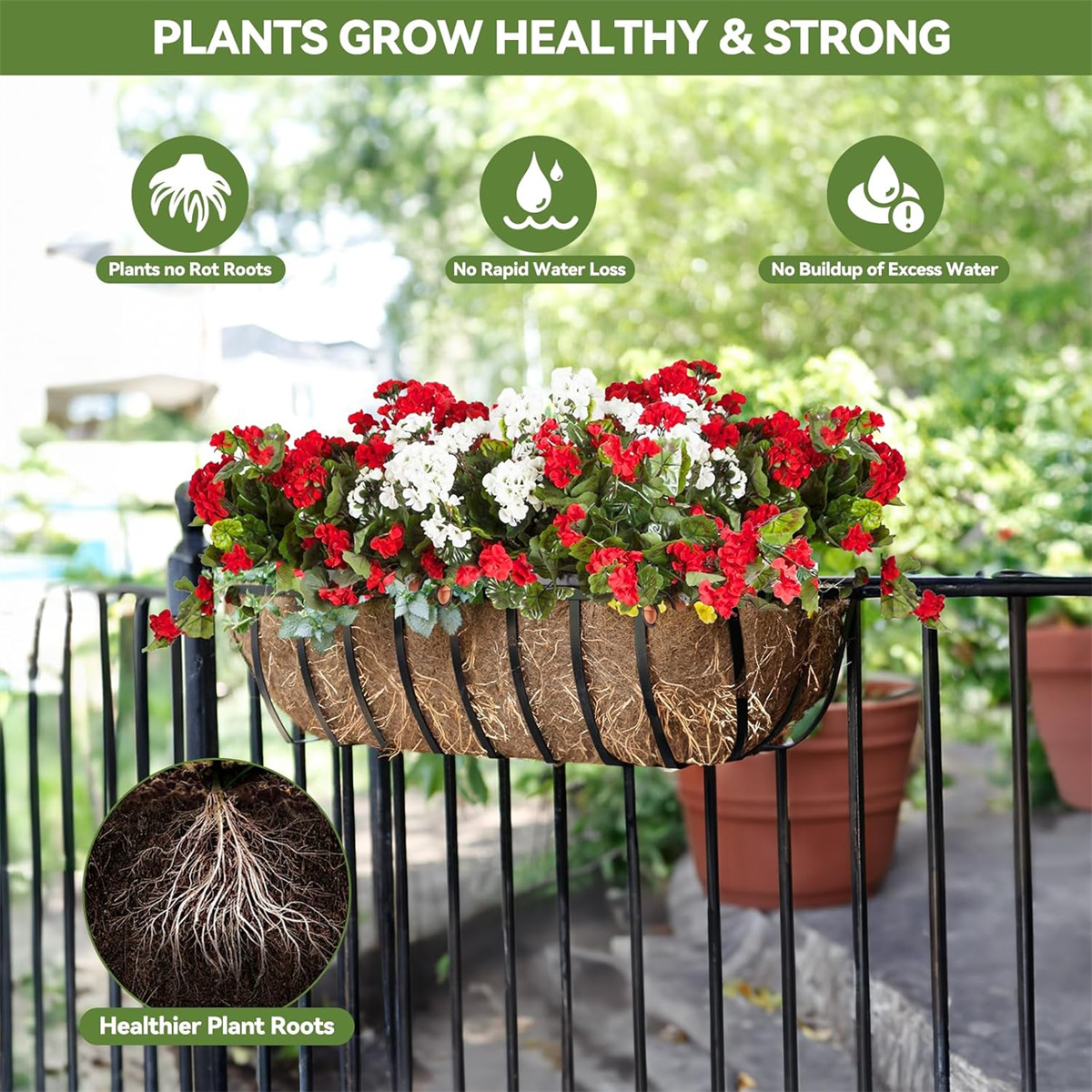 Coco Liners for Planters Yahome 4 Pcs 36" Natural Coconut Fiber Replacement Liners, Liners for Wall Basket Planters Trough Coconut Basket Liners for Outdoor Plants Coco Liners for Planters