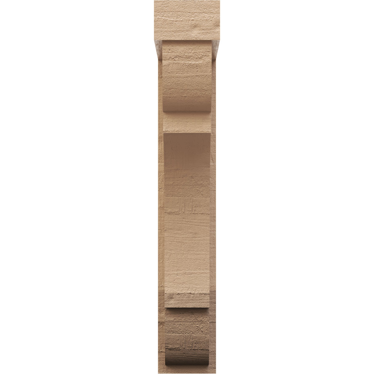 4"W x 8"D x 24"H Thin Bryant Rough Cedar Woodgrain TimberThane Corbel, Primed Tan
