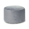 thumbnail image 1 of Belgique Grey Velvet Pouf Ottoman – Floor Cushion, Soft Polystyrene Bean Bag Footstool, Durable & Lightweight Accent for Living Room or Office, 1 of 6