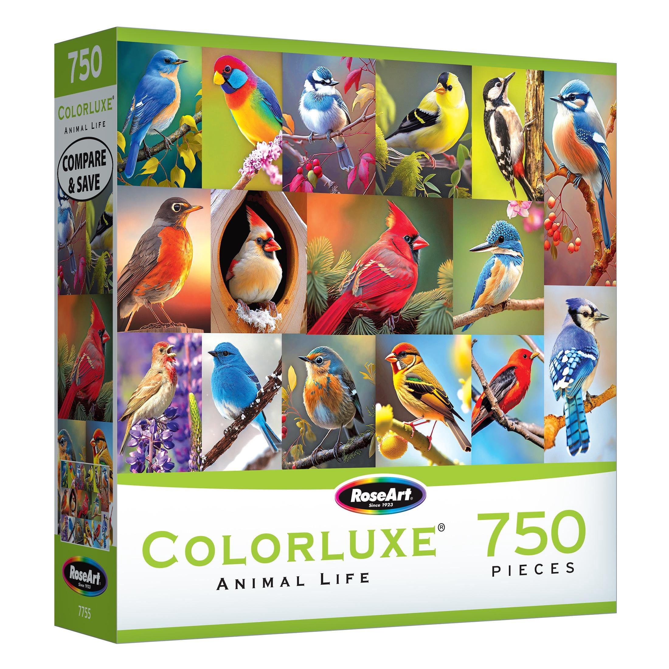 RoseArt Colorluxe 750-Piece Birds of a Feather Adult Interlocking