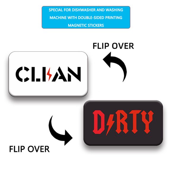 Cagogo Dishwasher Magnet Sign, Double Sided Clean Dirty Indicator for Kitchen Appliances, Extra Strong Rubber Magnetic Sticker for Fridge Dishwasher Washer Dryer, Practical Home Decor Organization