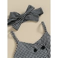 thumbnail image 5 of Wassery Toddle Girls Summer Outfit 9 12 24 Months 3 4 5 Years Infant Girls Plaid Sleeveless Camisole and Stretch Casual Pants 2Pcs Pack Set, 5 of 8