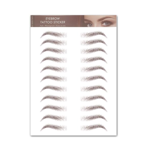 Aaiffey Cejas auténticas parecidas al cabello 4D Marrón Tatuaje Natural Pegatinas para Cejas Imitación Impermeable Ecológica Perezosa para Mujer y Hombre Herramienta de Maquillaje 9 Piezas