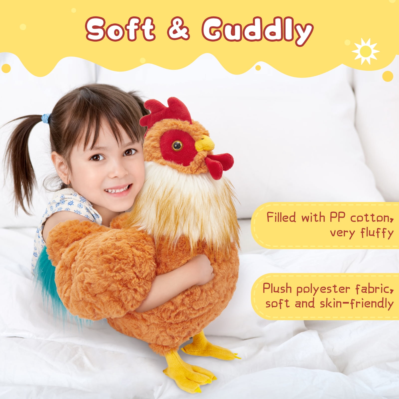 MaoGoLan Giant Chicken Stuffed Animal 18" Chicken Plush Toy