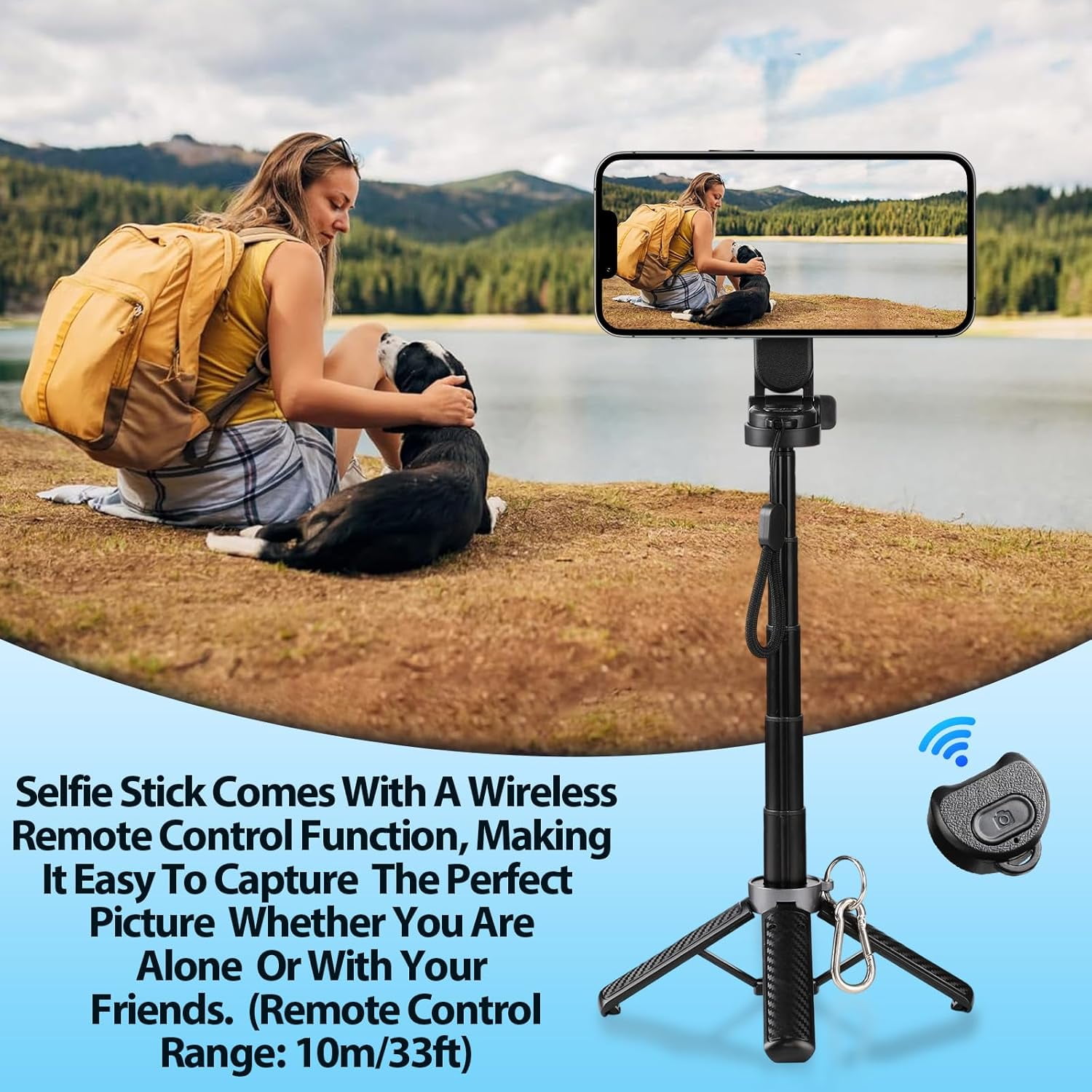 Magnetic Pocket Selfie Stick, 2026 New 4-in-1 Multifunctional 360° Rotation Magnetic Selfie Stick with Wireless Remote Control, Extendable Mag Tripod Phone Stand