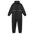 thumbnail image 3 of Alvivi Men's Hooded Jumpsuits Full zip One Piece Lightweight Hooded Raincoat Waterproof Rain Suit Black M, 3 of 7