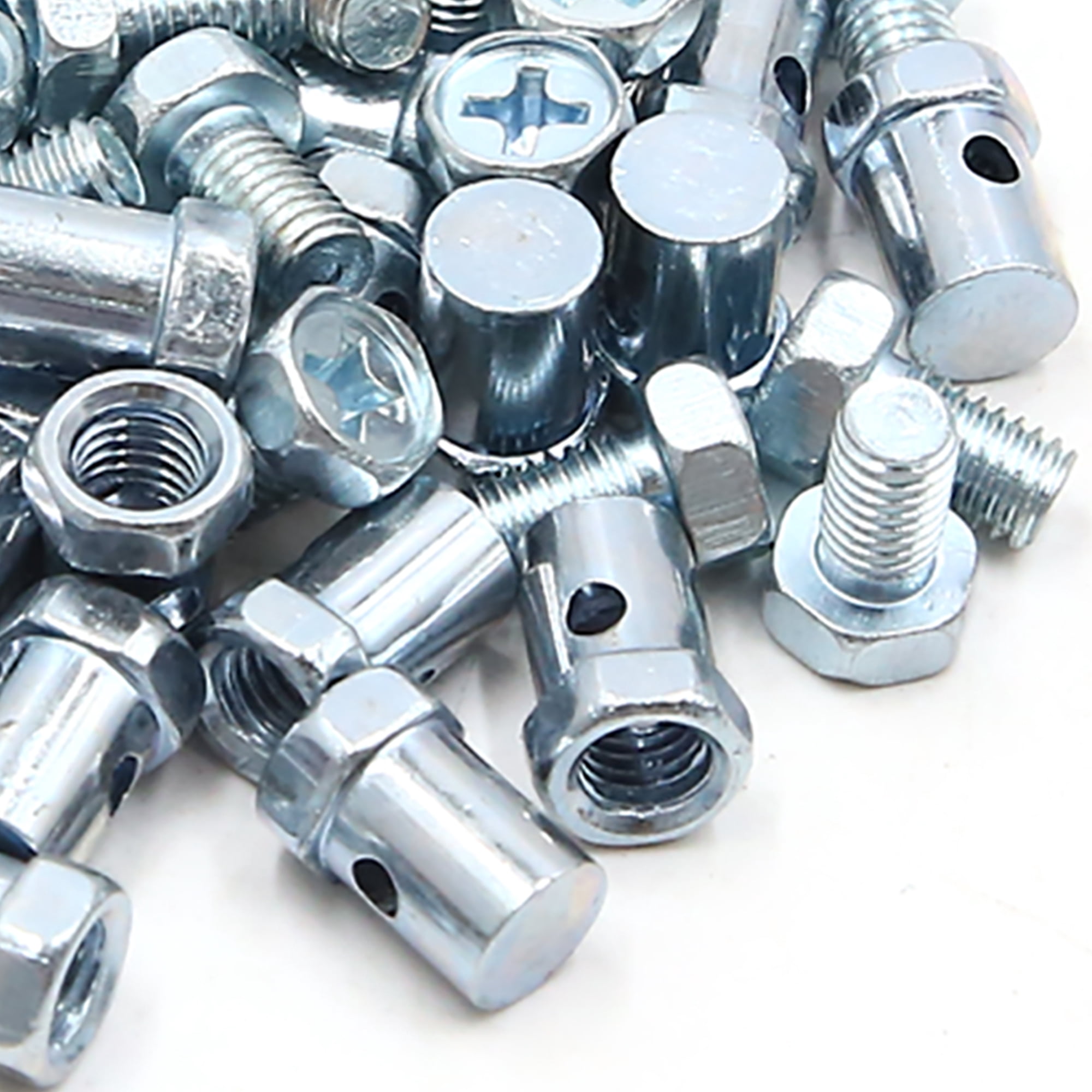 Unique Bargains 30pcs Brake Cable Wire Solderless Nipple Screw Silver Tone for Motorcycle