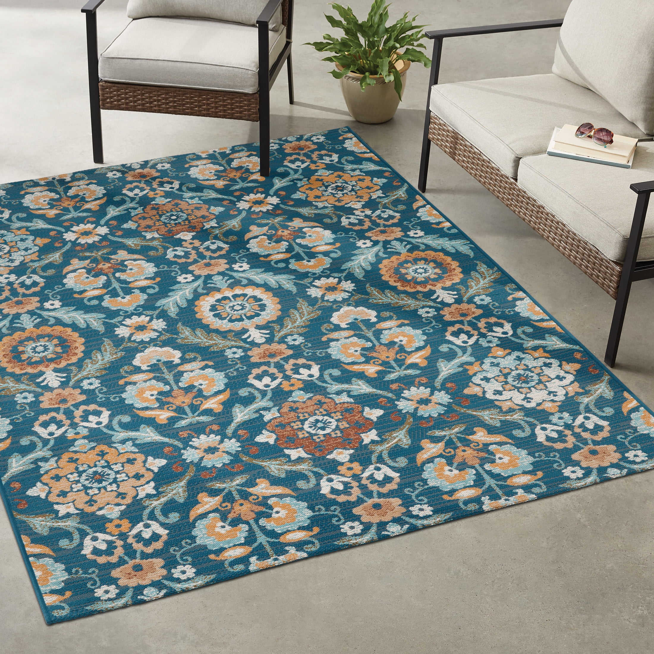 Mainstays 5' x 7' Multi Medallion Outdoor Rug
