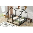 thumbnail image 3 of Metal Twin Size House Platform Beds, Two Shared Beds, Black, 3 of 12