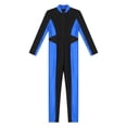 thumbnail image 5 of DPOIS Kids Girls Gymnastics Unitard Long Sleeve Jumpsuit Metallic Full Body Bodysuit Royal Blue 6, 5 of 7