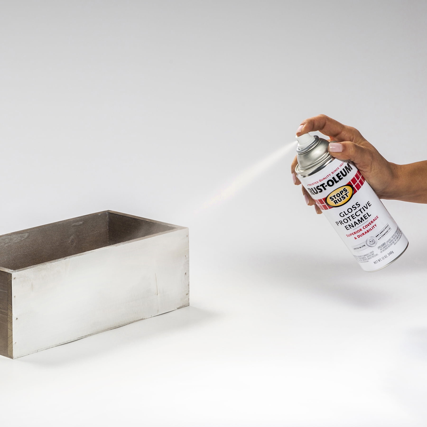 (2 pack) Arctic White, Rust-Oleum Stops Rust Gloss Protective Enamel Spray Paint, 12 oz, 6 Pack