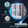 thumbnail image 3 of Chingoo 38'' Commercial Beverage Refrigerator with Glass Door, 17 Cu.ft Commercial Display Fridge with Adjustable Shelves Silver, 3 of 9