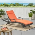 thumbnail image 2 of Noble House Salem Outdoor Modern Fabric Chaise Lounge Cushion in Orange, 2 of 10