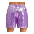 thumbnail image 2 of Aislor Mens Shiny Elastic Waistband Boxer Shorts Loose Fit For Casual Daily Beach Wear Purple XL, 2 of 7