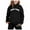 Black, variant on Hienoo Girls Outfits New York Printed Long Sleeve Hoodie and Pants Set