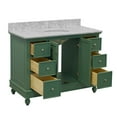 thumbnail image 3 of Bella 48" Bathroom Vanity with Sage Green Cabinet and Carrara Marble Top, 3 of 7