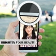 thumbnail image 5 of Selfie Light Ring Led Circle Clip-on Selfie Fill Light with 36 Led Bubbles USB Rechargeable Portable for iPhone Smart Phones, Pads, Makeup Mirrors-Black 1 Pack GLOUE, 5 of 8