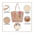 thumbnail image 5 of Bolsa de playa de malla para mujer, bolso grande para piscina, natación, viajes y vacaciones, bolso de hombro ligero y resistente a la arena para verano., 5 of 5